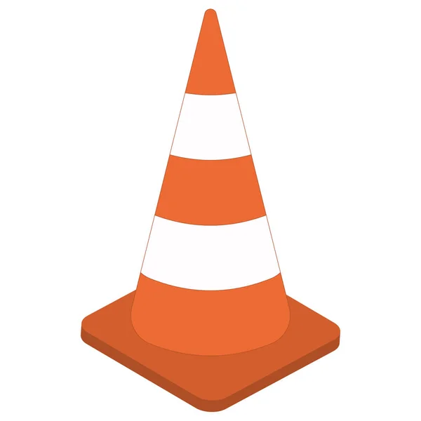 Beyaz turuncu trafik konisi 3d vektör koni trafik kontrolü işareti — Stok Vektör