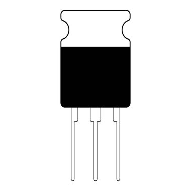 transistör yarı iletken element simgesi, vektör elektronik bileşen transistörü