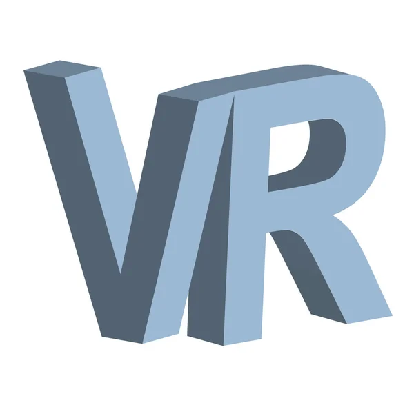 VR virtuální realita písmeno V a R vektor 3d vr ikona virtuální realita znak — Stockový vektor