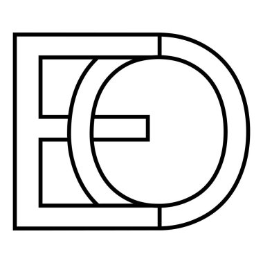 Logo işareti eo oe simgesi işareti birbirine karışmış harfler O, E vektör logosu, oe ilk büyük harf şablon alfabesi e, o, o