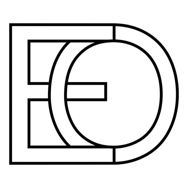 标识符号o图标符号交错字母O, E向量标识eo, ofirst大写字母模式字母e, o — 图库矢量图片