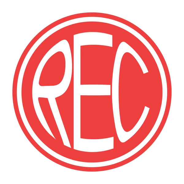 Round red icon rec button vector record button with text rec — 스톡 벡터