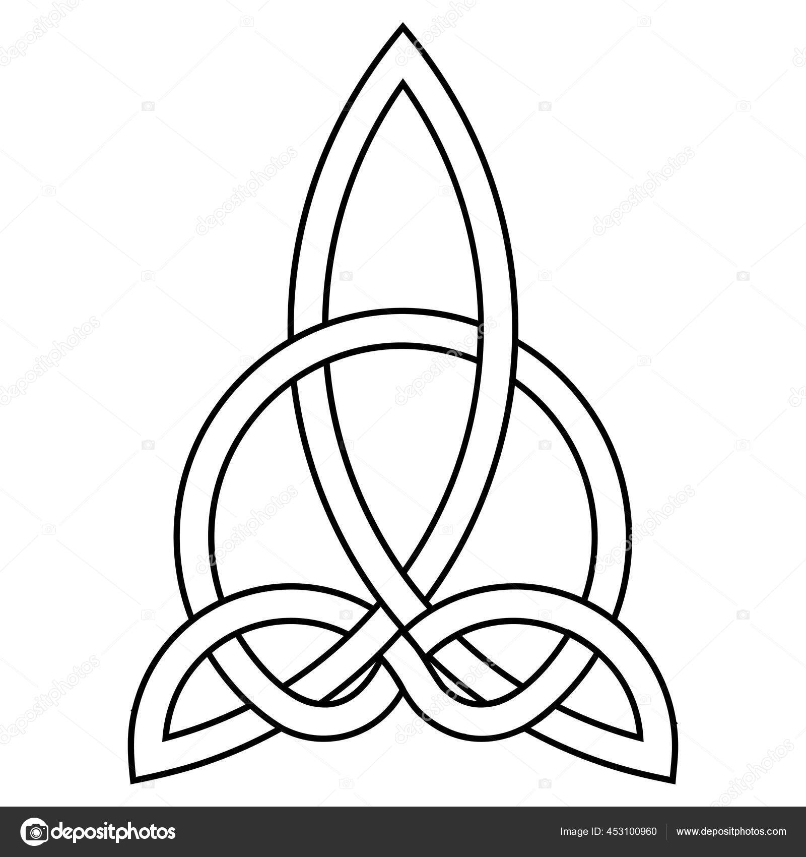 和谐的凯尔特结雕刻的三角结，色彩艳丽的苏格兰家庭传统的凯尔特女神图库矢量图©koksikoks 453100960, image size:1600x1700