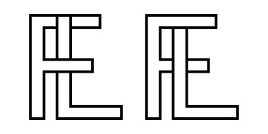 Logo işareti fl Eğer simge L, F vektör logosunu imzalarsa Eğer, ilk büyük harf şablon alfabesi