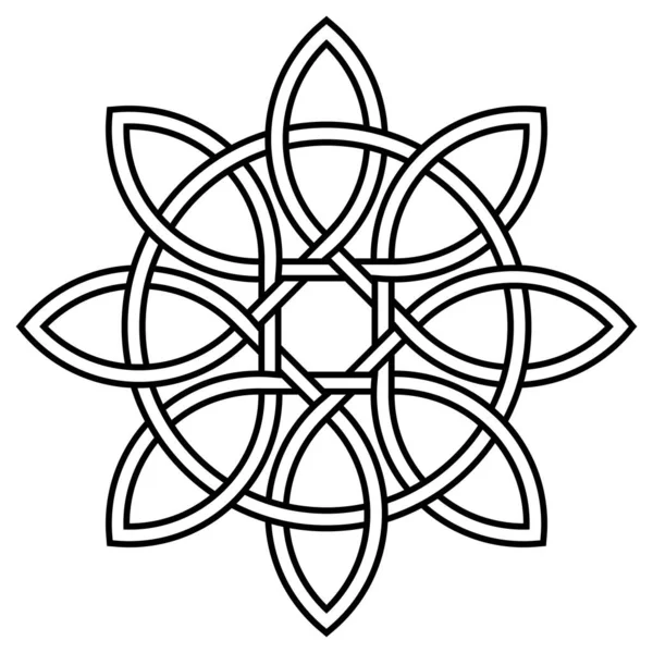 Kelt taç yaprakları, doğa döngüsü ve uzun yaşam döngüsü, Tibet sembolü sonsuz yaşam ve aşk düğümü.