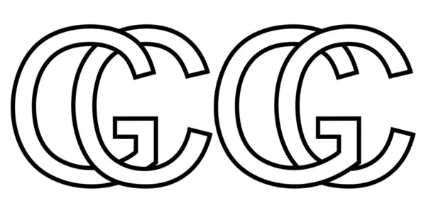 Logo znak gc cg ikona znak prokládaná písmena c, g vektorové logo gc, cg první velká písmena vzor abeceda g, c — Stockový vektor