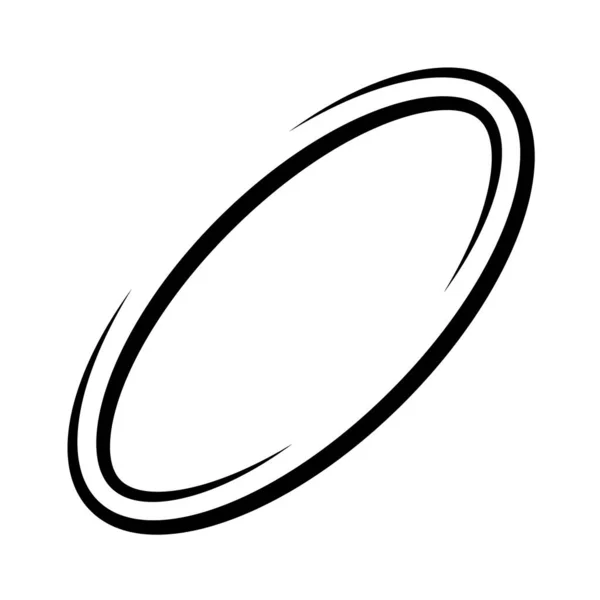 Sıfır halkalı gezegen Satürn oval ikon vektör logo çizimi — Stok Vektör