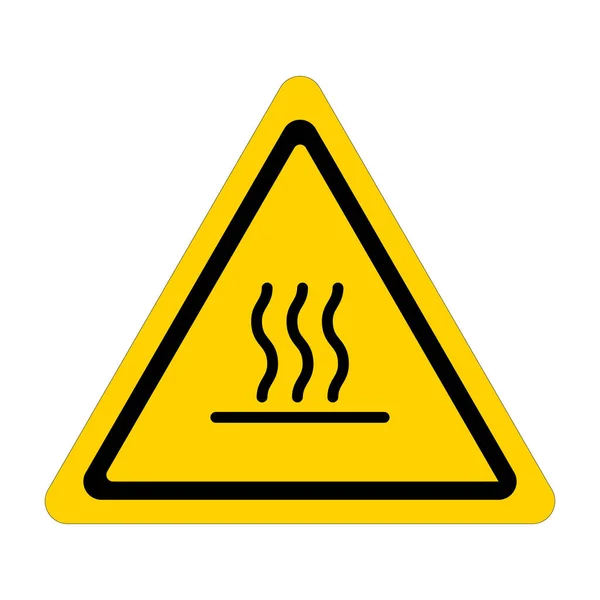 Signe triangulaire danger surfaces chaudes à l'intérieur éviter les brûlures de contact — Image vectorielle