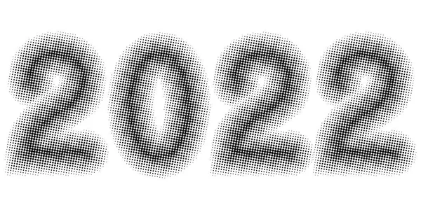 2022 year simple banner dots halftone effect, vector template for design pop art comic banner halftone 2022 year — 스톡 벡터