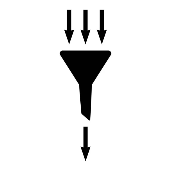 Icono de filtrado, regadera vectorial con filtro y flechas — Vector de stock