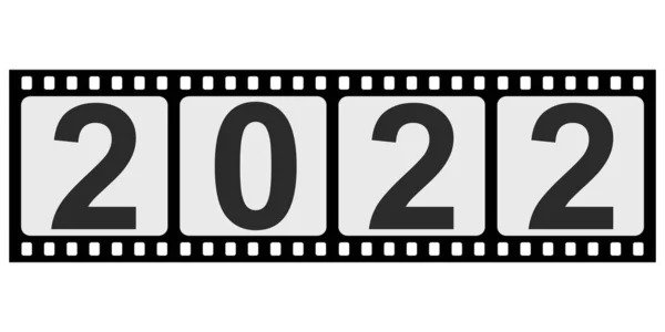 Banner 2022 boldog új évet retro stílus, fotó film dia — Stock Vector