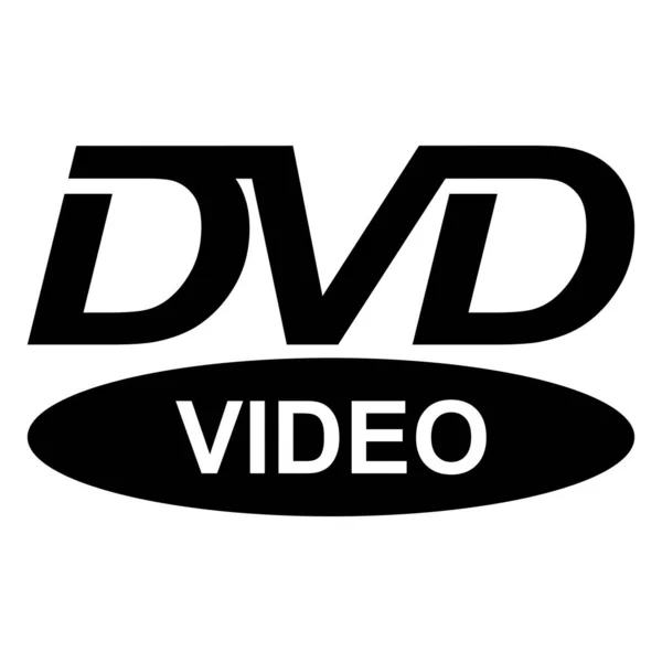 DVD video icon black and white outline — Stock Vector