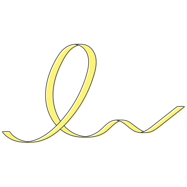 Cinta ondulatoria amarilla para apoyar a las personas enfermas en la prevención del suicidio y el día del cáncer — Vector de stock