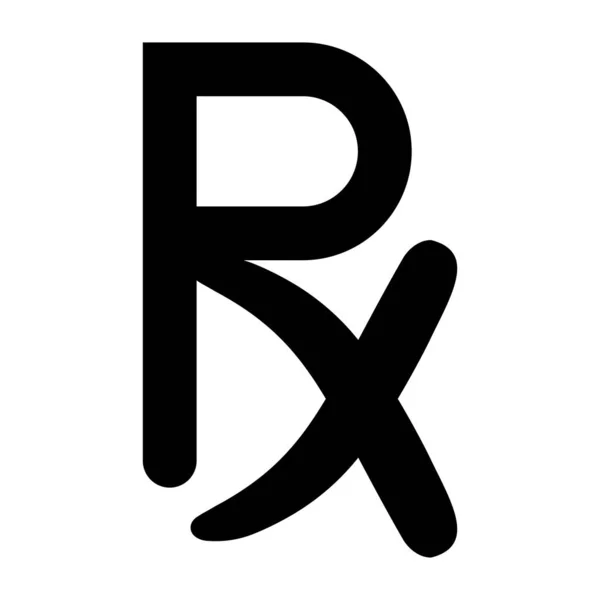 Symbole médical Rx prescription signage médecin et médecin requis médicaments et ordonnance pour les médicaments pharmaceutiques — Image vectorielle