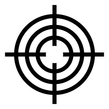 Doğru atış için simge görüşü, yuvarlak halka hedefi ile kesişme noktası