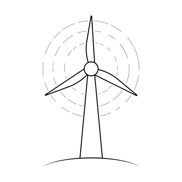 Ветроэлектростанция ветряная мельница, символ экологически чистой зеленой энергии — стоковый вектор