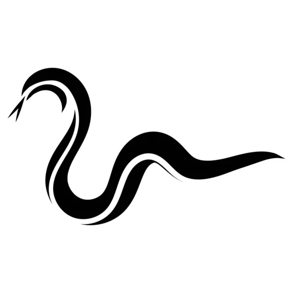 Línea de caligrafía curva, elemento de caligrafía vectorial serpiente cinta elegantemente curvada — Vector de stock