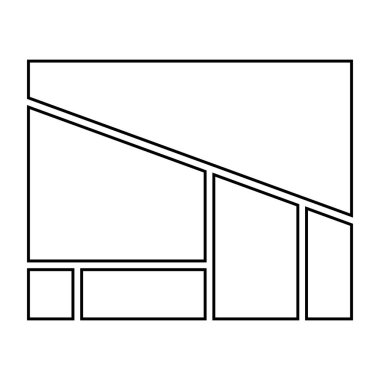 Soyut matematik düzeninde üçgen dikdörtgenleri olan bulmaca geometrik şekilleri