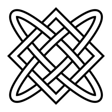 Kelt düğümü, iç içe geçmiş döngüler ve geometrik simetriyle desen