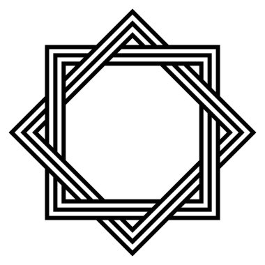 Layered lines octagonal star pattern with interlocking lines and bold octagon symmetry