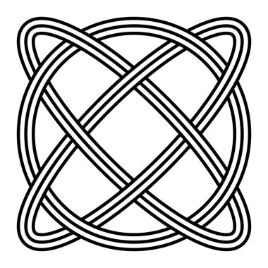 Complex looped knot, symmetrical pattern Celtic style Interwoven knot
