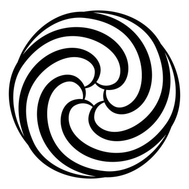 Concentric spirals forming dynamic black and white geometric illusion Spiral Pattern with Geometric Depth