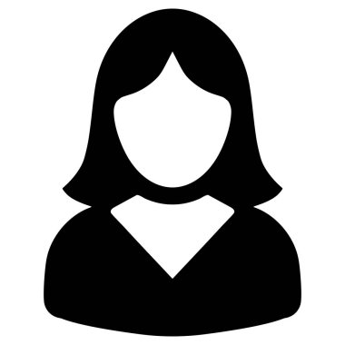 Profil için kadın avatar simgesi silueti, kadın simgesi genel profil sembolü