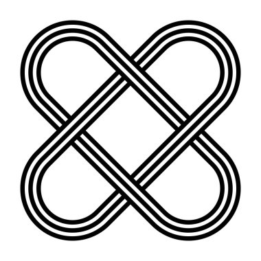 Birleştirilmiş düğümlü simetrik düğüm döngüsü Karmaşık döngülü desen