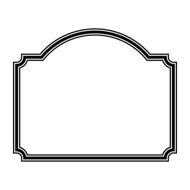 Klasik süslemeli etiket çerçevesi, siyah anahat klasik dekoratif sınır dekoru