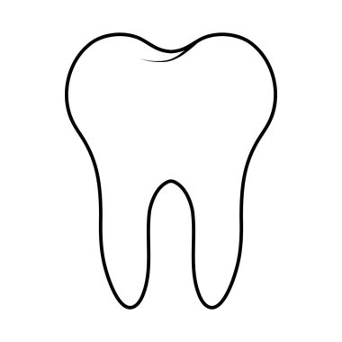 Diş çizgisi ikonu diş sembolü, siyah azı dişi şekli, temiz diş bakımı