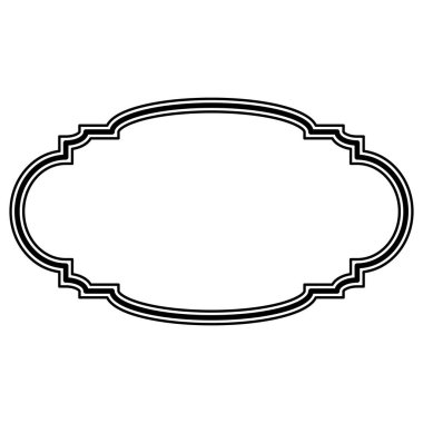 Süslü vintage çerçeve, boş merkez, dekoratif sınır zarif etiket tasarımı