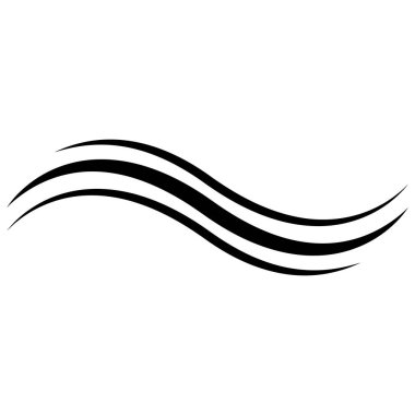 Kara Eğimli Dalga Çizgileri Vektörü Üç siyah dalgalı çizgi