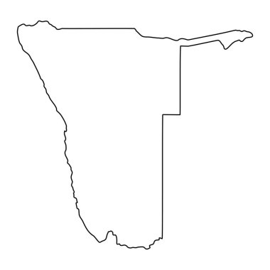 Namibia country outline icon simple black map silhouette for design