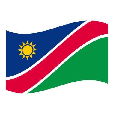 Namibya ulusal bayrağı güneş çapraz çizgili, koyu renkli