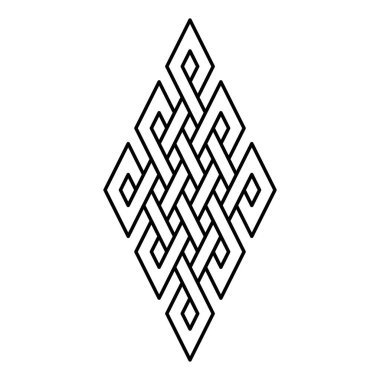 İç içe geçmiş çizgileri simetrik sonsuz döngü tasarımı olan sonsuz düğüm simgesi