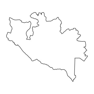 Nijer haritası ana hatları, siyah sınır ülkesi şekli coğrafi