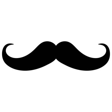 Klasik kıvrık bıyıklı siluet simgesi, klasik stil ve tasarım için