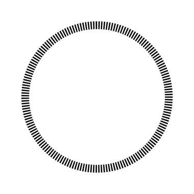 Soyut geometrik tasarım için dikey çizgileri olan radikal çizgili halka simgesi