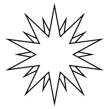 Simetrik yıldız patlaması şekli keskin üçgenler, dinamik, minimum soyut, hareket tasarımı