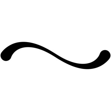 Smooth black curved brush stroke abstract element Wavy Brush Stroke