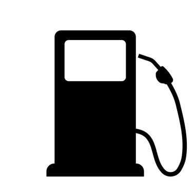 Yakıt İstasyonu İşareti İçin Siyah Benzin Pompası Siluet Simgesi Simgesi