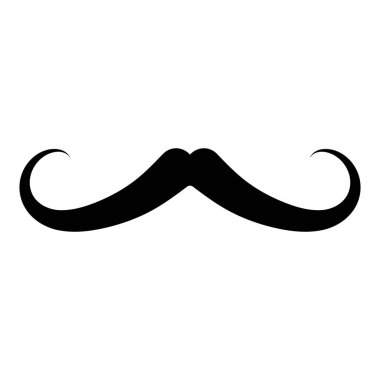 Klasik stil ve mizah tasarımı için klasik kıvrımlı bıyık silueti