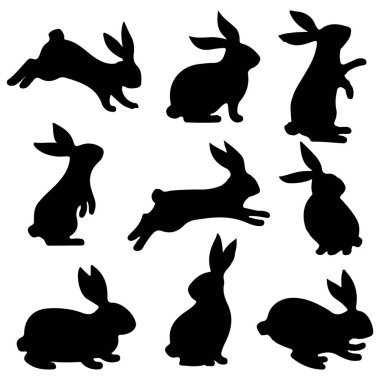 Bir grup tavşan silueti