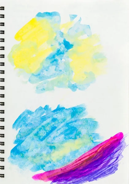 Page de carnet de croquis, couleur et texture explorant . — Photo