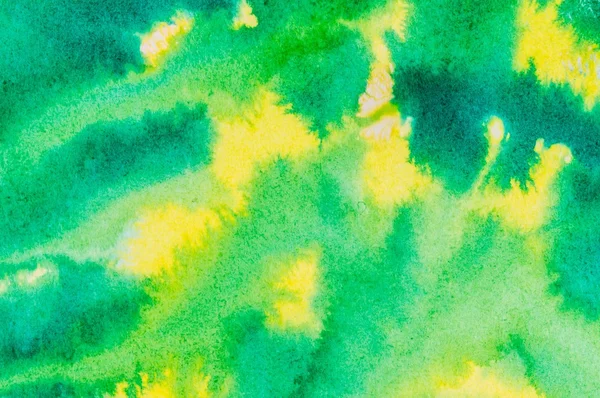 Gul och grön färgat bläck tvätta bakgrund. — Stockfoto