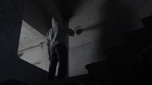 Graffiti muž pláče smutnou tvář deprese koncept — Stock video