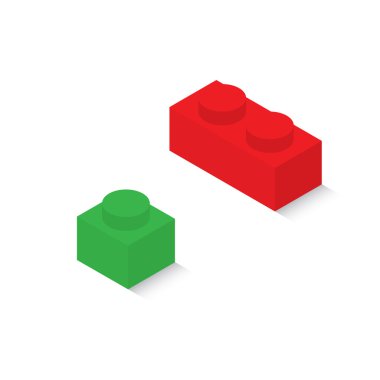 Çocuk Oluşturucu ayrıntıları. İzometrik plastik yapı taşları. Gölge ayrıntıları Oluşturucu.