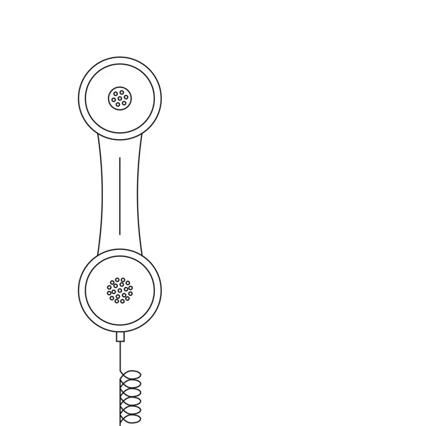Le combiné avec un cordon torsadé. Icône de combiné isolé . — Image vectorielle