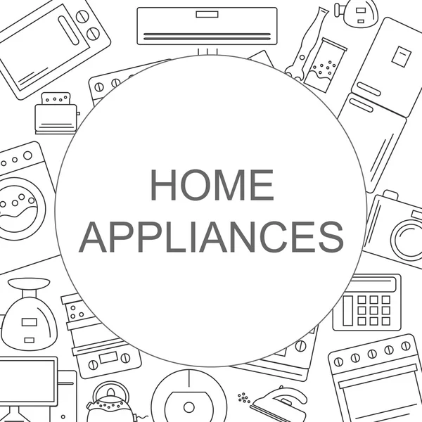 Ev aletleri. Ev aletleri görüntü ile arka plan. Şirketiniz için banner veya metin için yer olan alışveriş. Vektör çizimi.