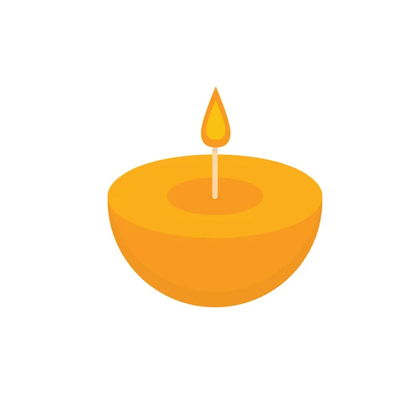 Oranje ronde kaars. Aroma Candle Spa. — Stockvector